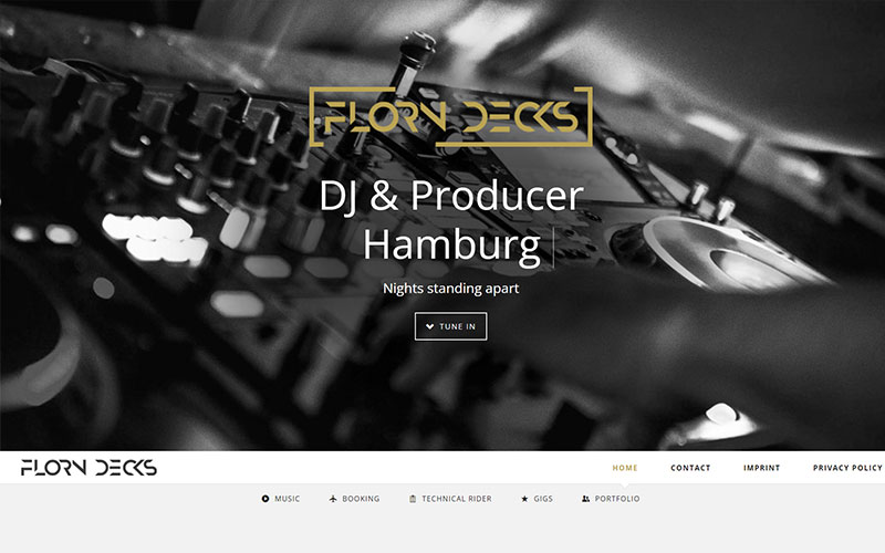 Webseite FLORN DECKS - DJ & Producer